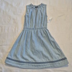 Gap Denim girls size Medium 8-9 chambray sleeveless dress NEW